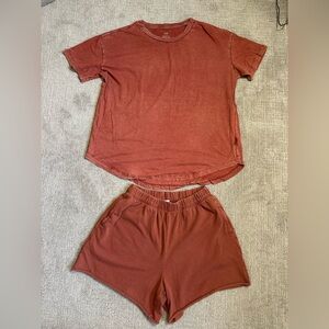 Aerie Shorts & T Shirt Matching Set